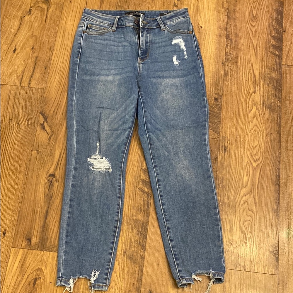 Judy Blue Women's Distressed Blue Jeans